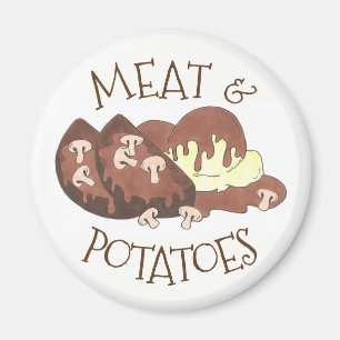 Meat & Potatoes Mushroom Gravy Diner Meatloaf Food Magnet