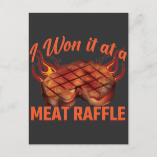 Meat Raffle Winner BBQ Steak Butcher Minnesota Postcard