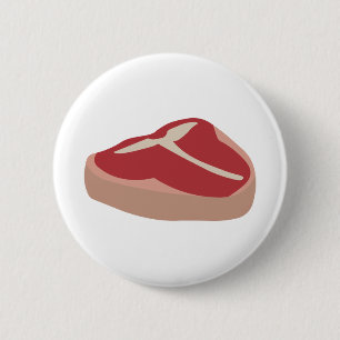 Meat Raw Steak Fresh Protein Pork Chop Beefsteak 6 Cm Round Badge