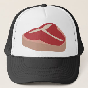 Meat Raw Steak Fresh Protein Pork Chop Beefsteak Trucker Hat