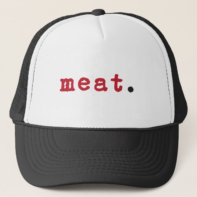 meat. - red text hat (Front)
