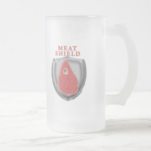 Meat Shield Frosted Glass Beer Mug