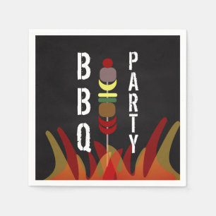 Meat Skewers BBQ Cook Out Party  Napkin