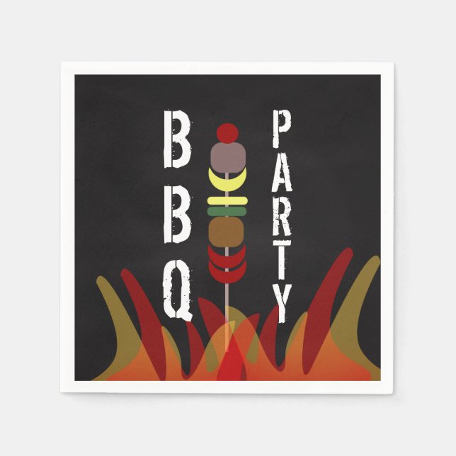 Meat Skewers BBQ Cook Out Party  Napkin (Front)
