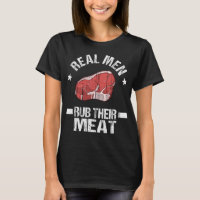 Meat Smoking Barbecue Real Men Funny BBQ Lover