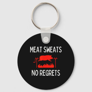 Meat Sweats No Regrets Shirt Funny Pig Roast Bbq Key Ring