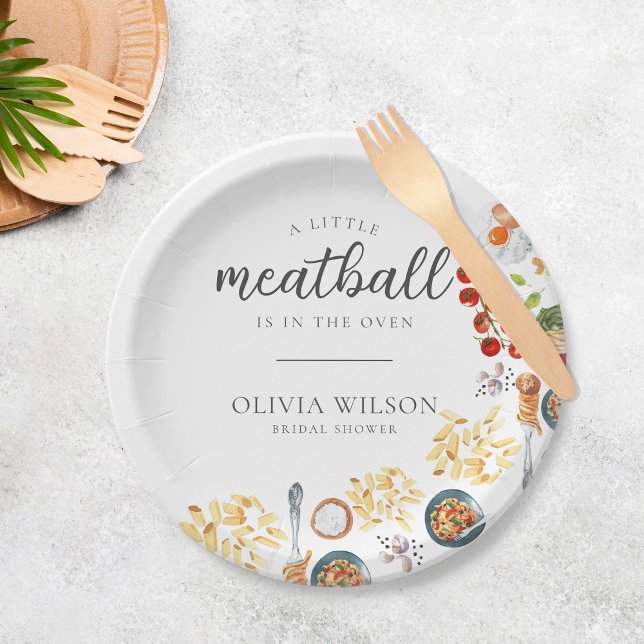 Meatball Italian Baby Shower Paper Plate (Creator Uploaded)