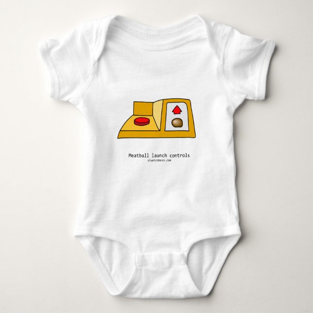 Meatball launch controls baby bodysuit (Front)