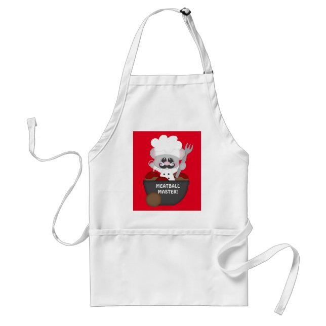 Meatball Master Italian Chef Mouse apron (Front)