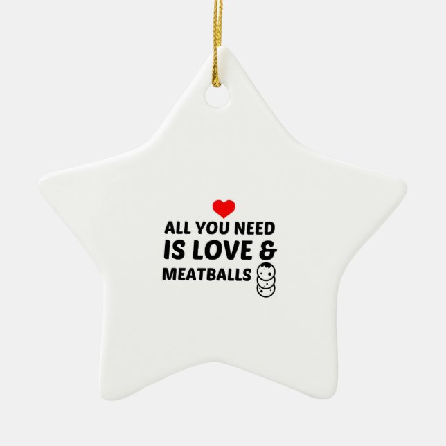 MEATBALLS AND LOVE CERAMIC ORNAMENT (Front)