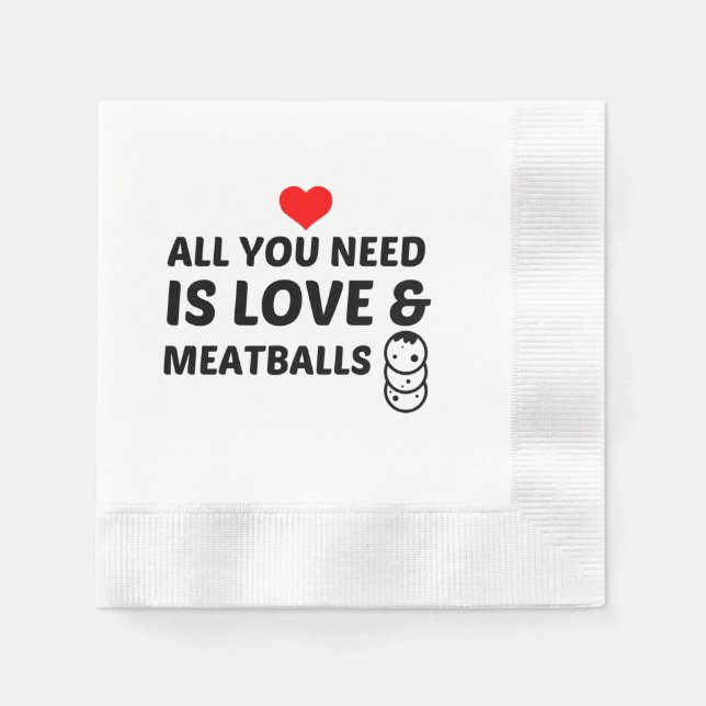 MEATBALLS AND LOVE NAPKIN (Front)