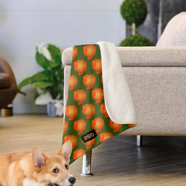 Meatballs - Italian Style - Add initals to green Sherpa Blanket (Creator Uploaded)