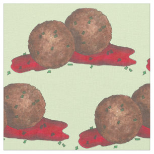 Meatballs Marinara Italian Food Foodie Meat Balls Fabric