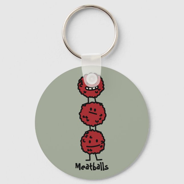 Meatballs Meatball stacked on top of each other Key Ring (Front)
