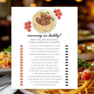 Meatballs - mummy or daddy baby shower game