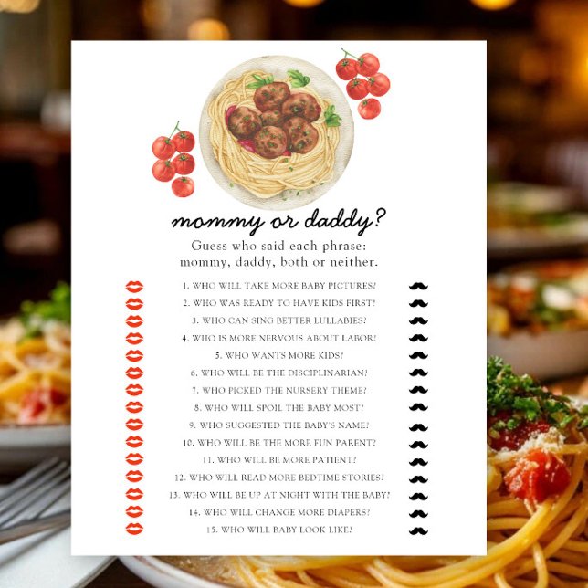 Meatballs - mummy or daddy baby shower game (Creator Uploaded)