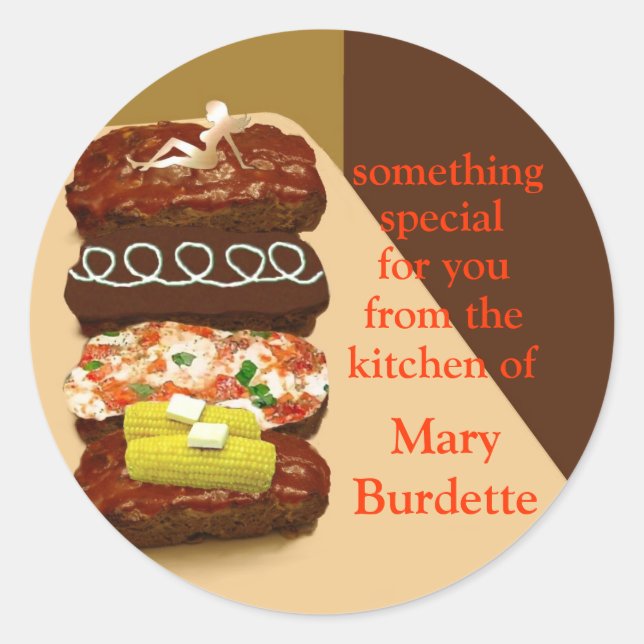 Meatloaf Buffet Personalised Classic Round Sticker (Front)