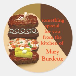 Meatloaf Buffet Personalised Classic Round Sticker