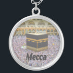 Mecca Saudi Arabia Islam’s holiest city, Kaaba Silver Plated Necklace<br><div class="desc">Mecca Saudi Arabia Islam’s holiest city,  Kaaba
Masjid al-Haram,  Sacred Mosque,   surrounds the Kaaba (the cloth-covered cubic structure that’s Islam’s most sacred shrine).  It is filled with Muslims as they are the only ones allowed in as they make their annual pilgrimage called Hajj.</div>