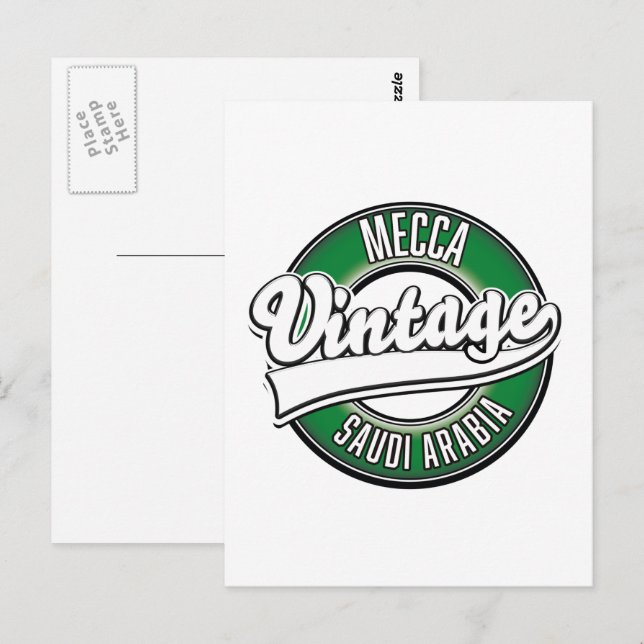 Mecca saudi arabia vintage logo postcard (Front/Back)