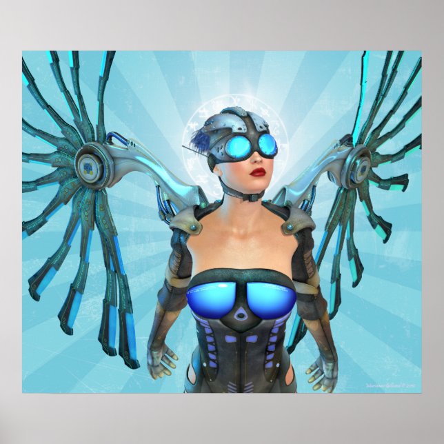 Mech Angel Surreal Art Poster (Front)