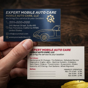 Mechani Service Auto Repair & Car AC Specialist 12 Business Card