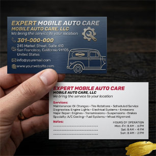 Mechani Service Auto Repair & Car AC Specialist  4 Business Card