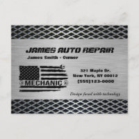 Mechanic American Flag Auto Repair Business