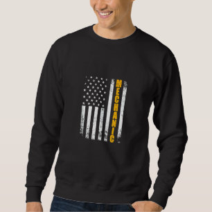 Mechanic American Flag Usa Vintage Funny Proud Mec Sweatshirt
