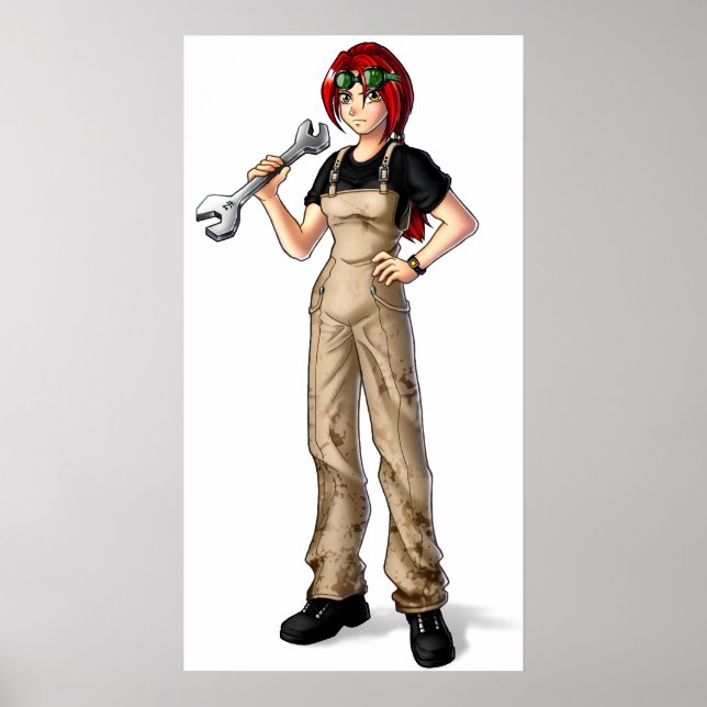 Mechanic Anime Girl Poster (Front)