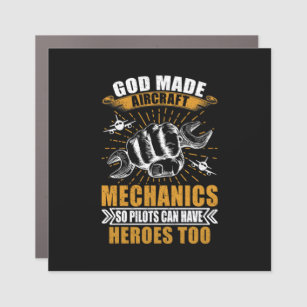 Mechanic Art   God Made Aircraft Mechanics Car Magnet