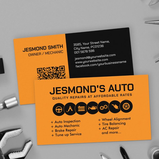 Mechanic Auto Repair Shop Business Card (Creator Uploaded)