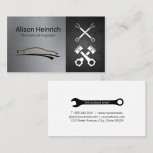 Mechanic   Auto Shop   Pistons Wrenches Business Card