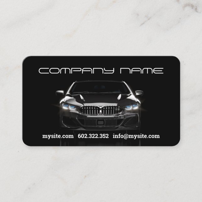 Mechanic Automotive Black Car Business Card (Front)