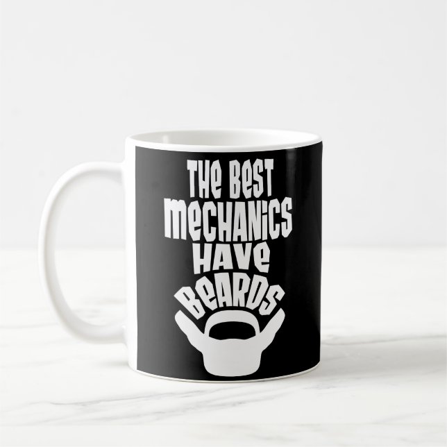Mechanic Beard Coffee Mug Funny Gift Diesel Car (Left)