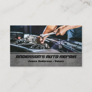 Mechanic Car Auto Repair Engine QR Code Business Card