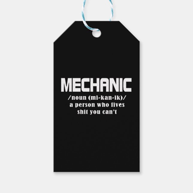 Mechanic Christmas Gift Tags (Front)