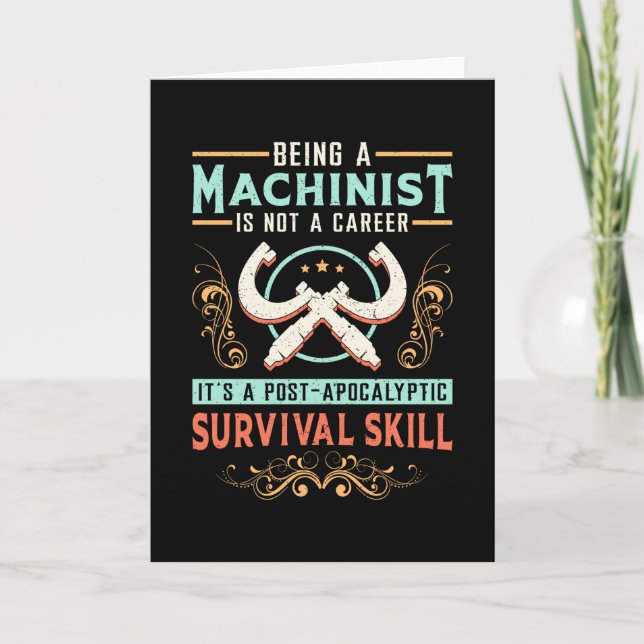 Mechanic CNC Machinist Machinist Machine Gift Idea Card (Front)