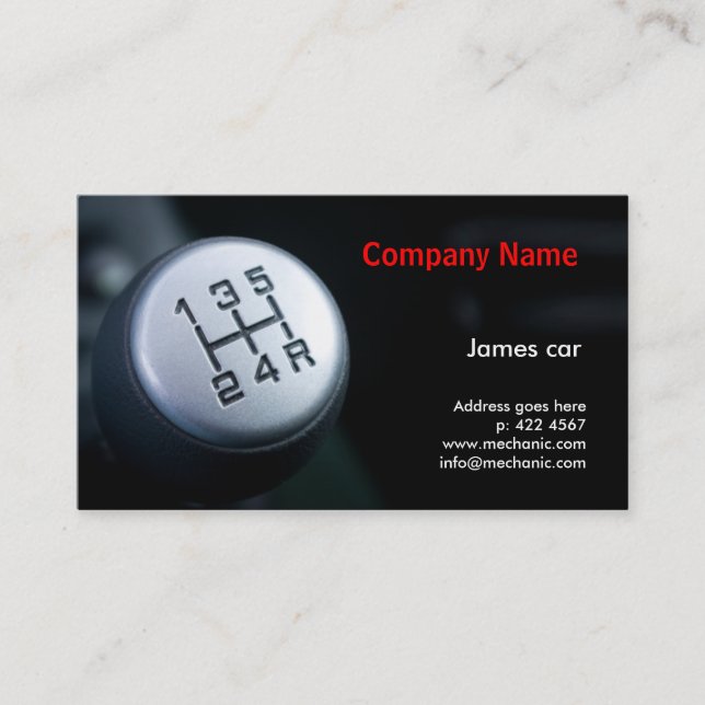 Mechanic Company Business Card Template (Front)