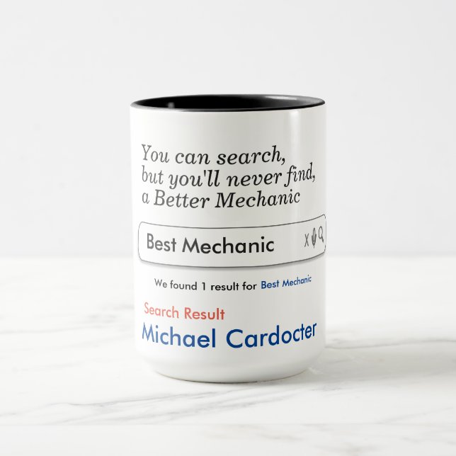 Mechanic Custom Personalised Mug (Center)