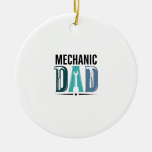 Mechanic Dad Vintage Tool Typography Design_1 Ceramic Ornament