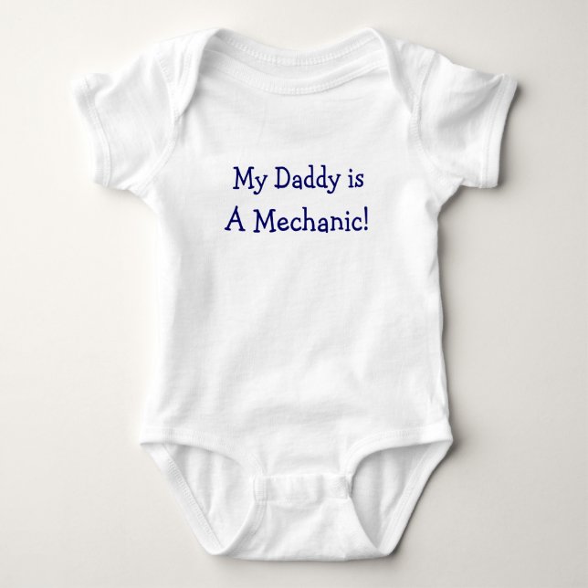 Mechanic Dad with Dirty Hand Prints On Back Baby Bodysuit (Front)