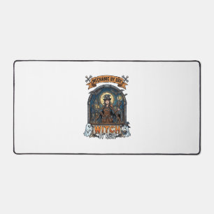 Mechanic Day Witch Night Halloween Steampunk Woman Desk Mat