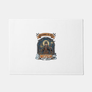 Mechanic Day Witch Night Halloween Steampunk Woman Doormat