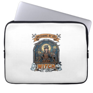 Mechanic Day Witch Night Halloween Steampunk Woman Laptop Sleeve