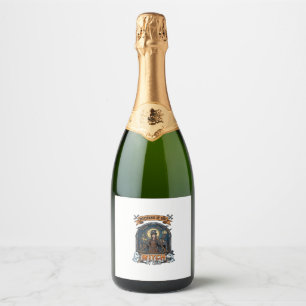 Mechanic Day Witch Night Halloween Steampunk Woman Sparkling Wine Label