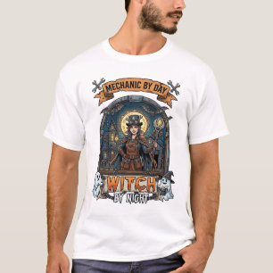Mechanic Day Witch Night Halloween Steampunk Woman T-Shirt