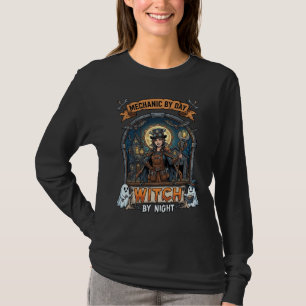 Mechanic Day Witch Night Halloween Steampunk Woman T-Shirt