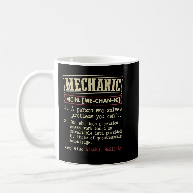Mechanic Definition Hoodie Coffee Mug (Left)