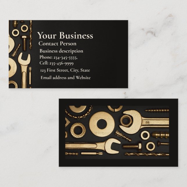 Mechanic, Engineer, Fix-it Handyman Business Card (Front/Back)